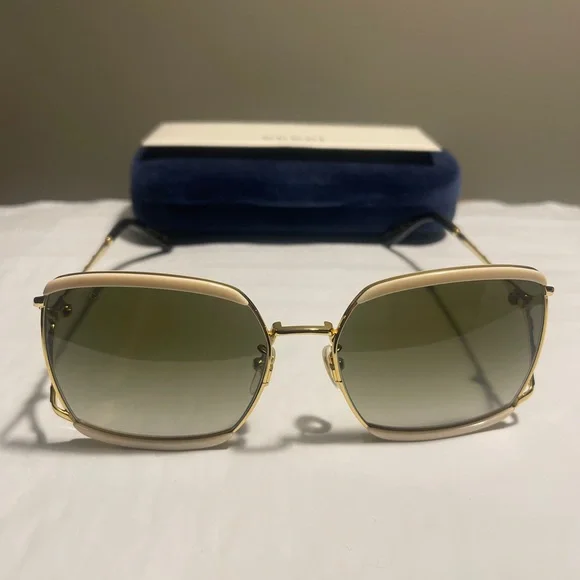 Gucci Ladies 59mm Cream/Gold Stunning Sunglasses!! Gucci | Accessories | Gucci Ladies 59mm Creamgold Stunning  main image 2